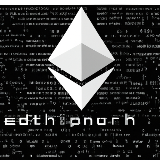 1. איור של לוגו Ethereum עם רקע של קודים בינאריים
